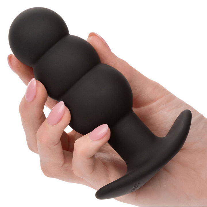 Calexotics - Rock Bottom Perline Tappo Anale 10 Vibrazioni Silicone Nero