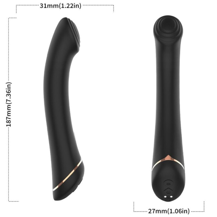 Armony - Wibrator z Falt Head Silikonowy Czarny