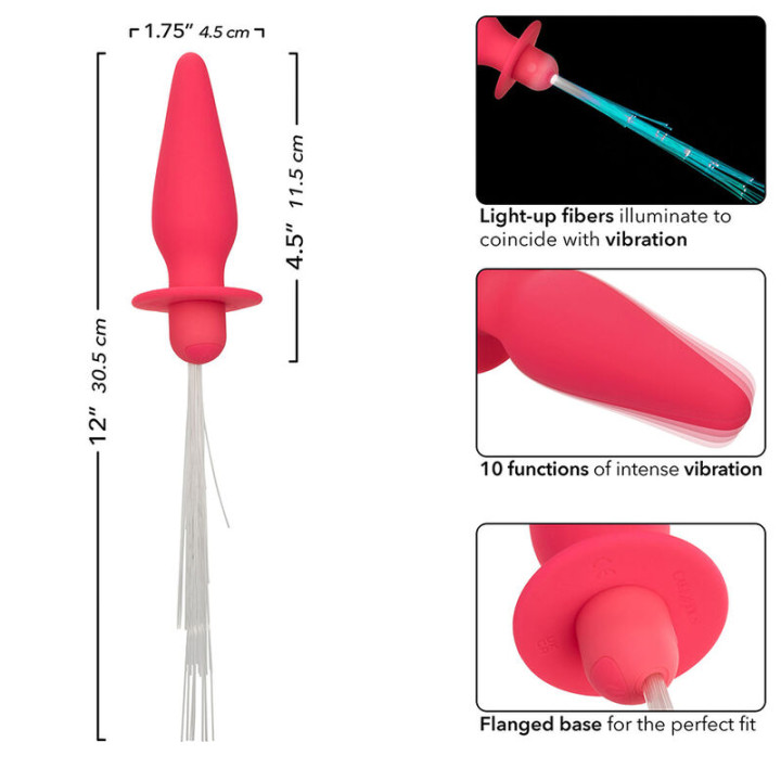 Calexotics - Southern Lights Light up Anal Plug 10 Wibracji Silikon Rózowy