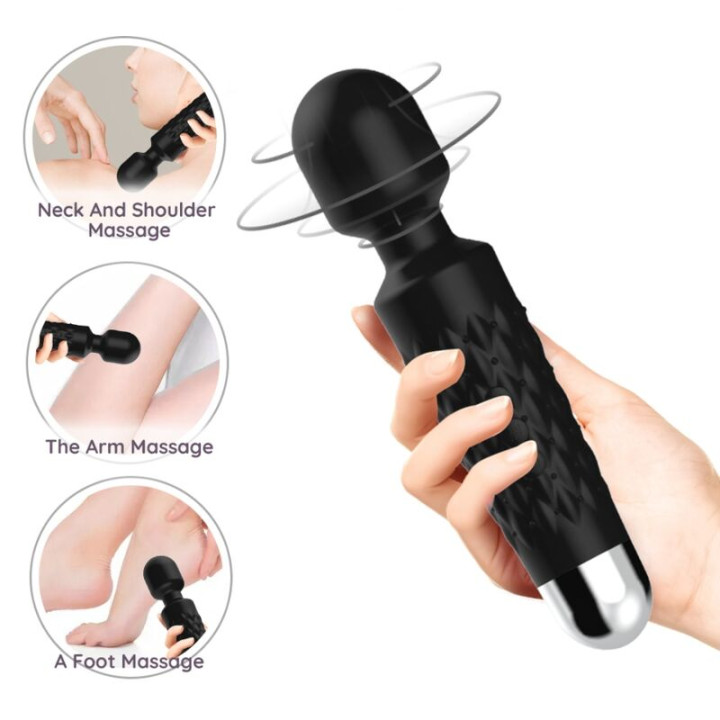 Armony - Masseur et Vibrateur Postman Tête Super Flexible Noir