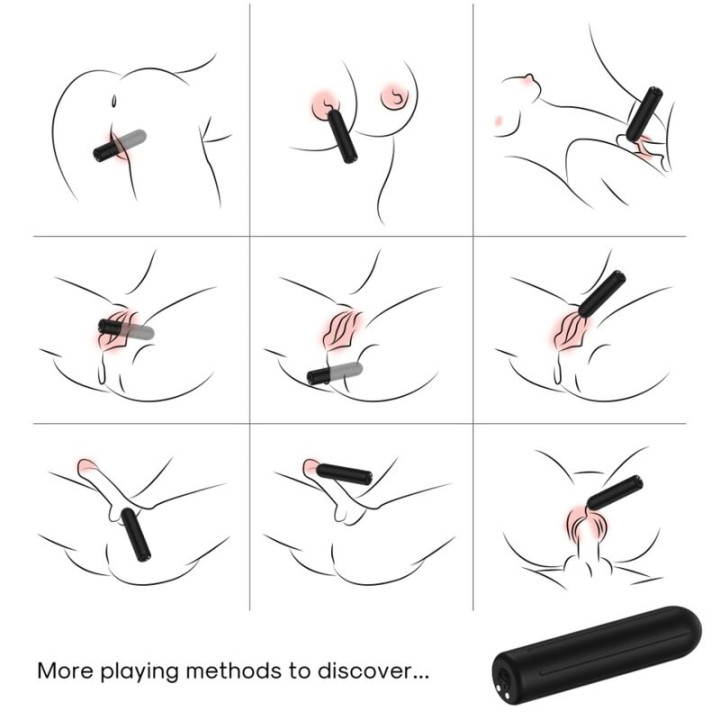 Armony - Sprengkopf-Vibrator-Kugel Schwarz 2 cm x 8.8 cm