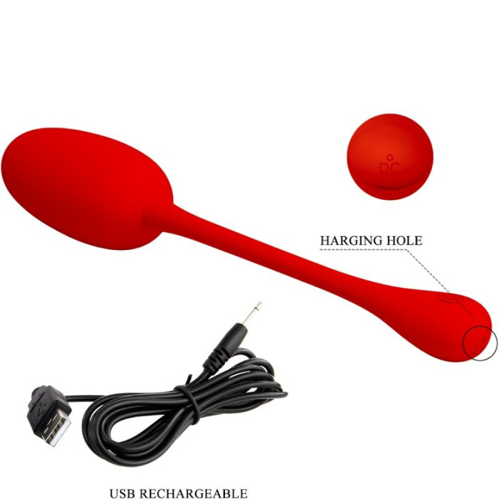 Pretty Love - Uovo Vibrante Ricaricabile Knucker Rosso
