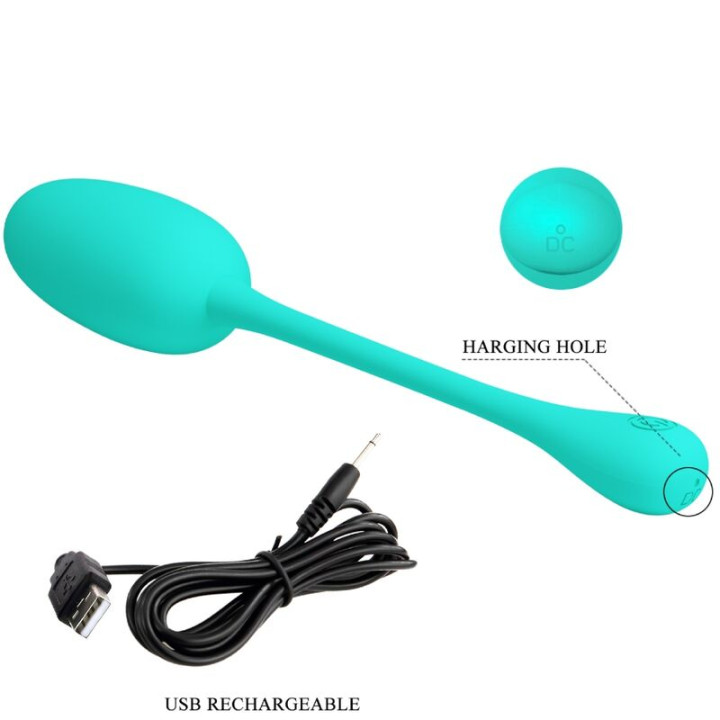 Pretty Love - Uovo Vibrante Ricaricabile Knucker Verde Acqua