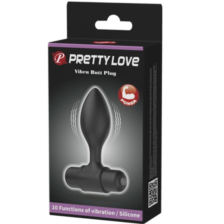 Pretty Love - Vibra Butt 10 Vibrations Anal Plug Black