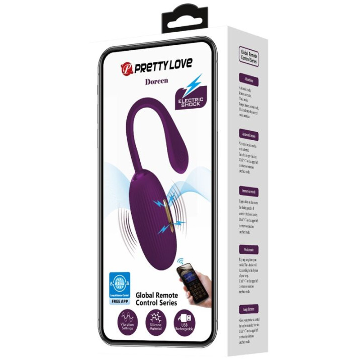 Pretty Love - Doreen Purple Wiederaufladbares Vibrations-ei