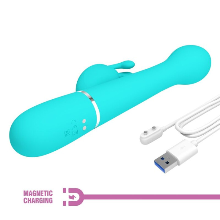 Pretty Love - Dejon Vibrador Rabbit 3 en 1 Multifunción Verde Agua