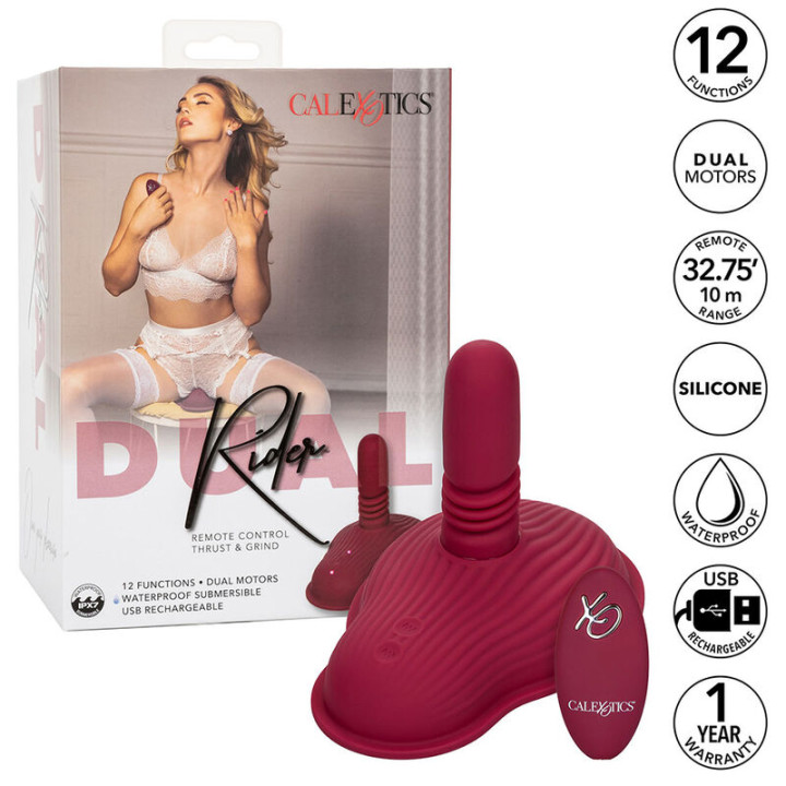 Calexotics - Rider Massager Double Motor Remote Control Red