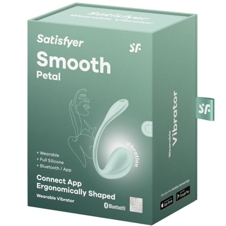 Satisfyer - Application Gratuite Stimulateur de Point g Pétale Lisse Vert d'Eau