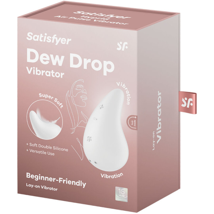 Satisfyer - Vibrateur Dew Drop Lay-on Blanc