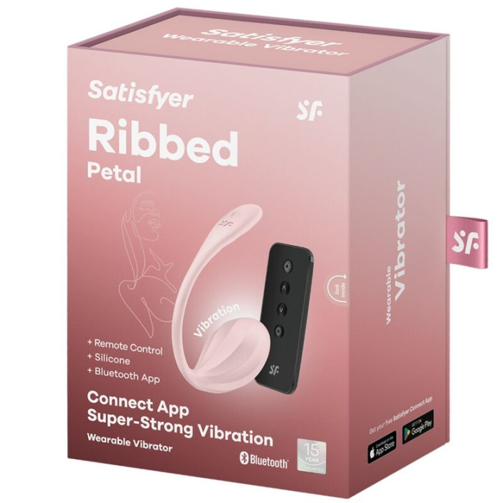 Satisfyer - Ribbed Petal Stimulateur à Distance g Point Rose Application Gratuite
