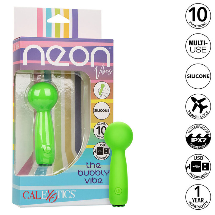 Calexotics - Neon Vibes Bubbly Vibe il Mini Massaggiatore 10 Vibrazioni Verde