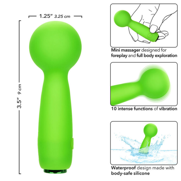 Calexotics - Neon Vibes The Bubbly Vibe Mini Masajeador 10 Vibraciones Verde