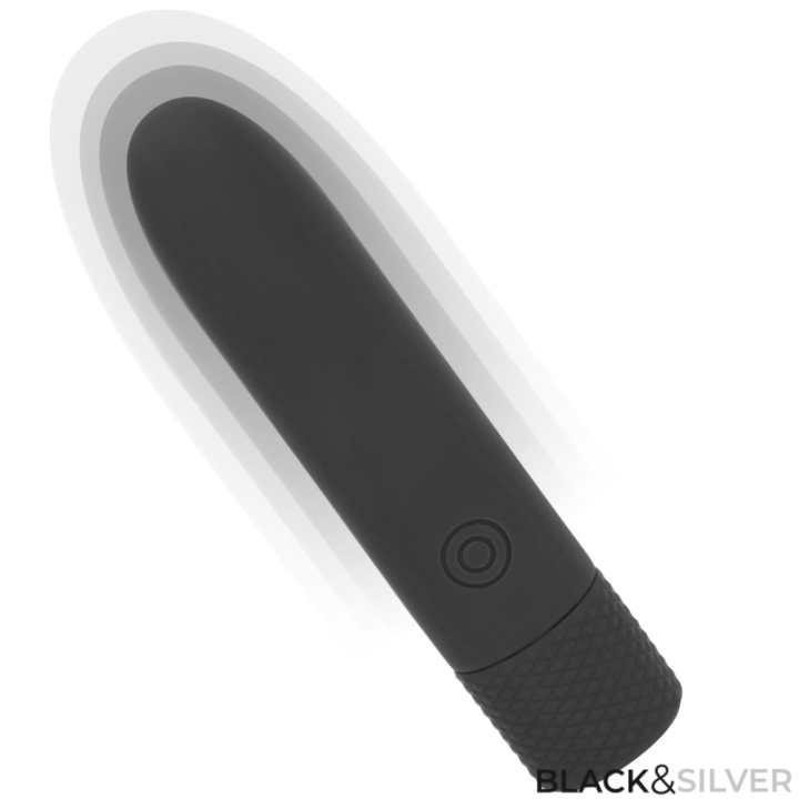 Black & Silver - Geri Bullet Vibrant Rechargeable Usb 8 Vibrations Noir 10 x 2,2 cm