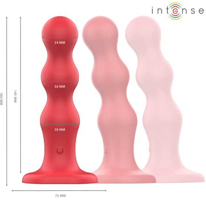 Intense - Cody Vibratore Con Ventosa Telecomando Rosso