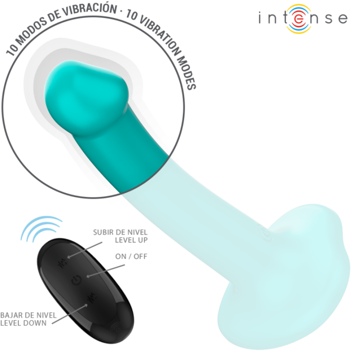 Intense - Katie Wibrator z Przyssawką 10 Wibracji Niebieski Pilot