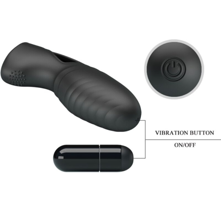 Pretty Love - Alan Silicone Finger Vibrator Black