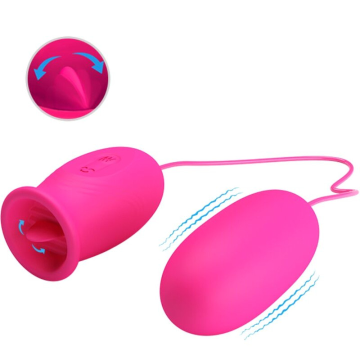 Pretty Love - Ovo Vibrador Daisy + Língua Estimulante de Clitóris Rosa