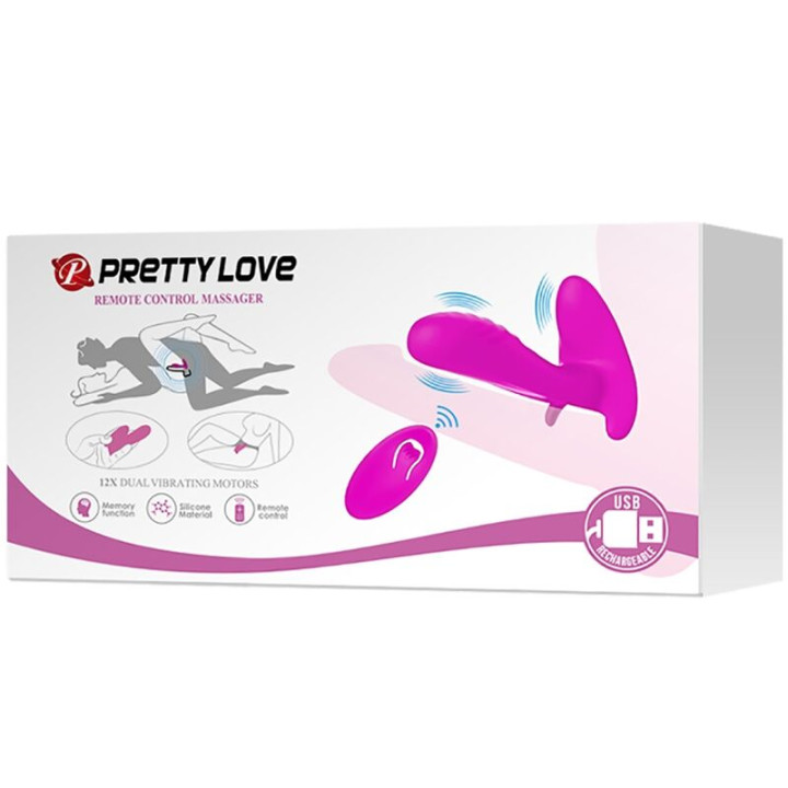 Pretty Love - Massager & Vibrator 12 Vibrations Remote Control Purple
