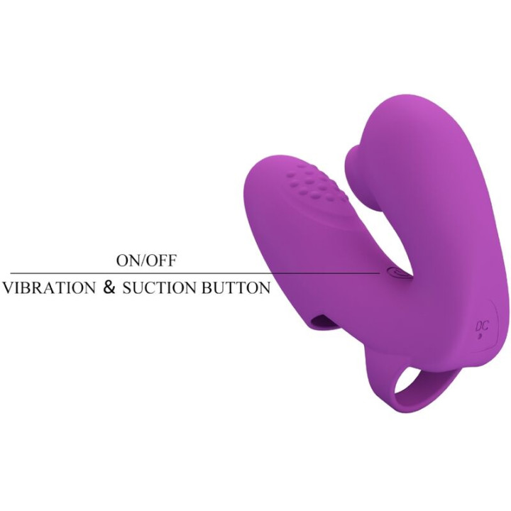 Pretty Love - Vibrador de Dedo Athena Com Estimulador de Clitóris Roxo