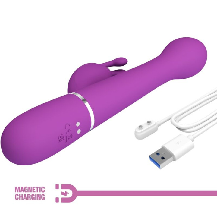 Pretty Love - Dejon 3 in 1 Multifunction Rabbit Vibrator Purple