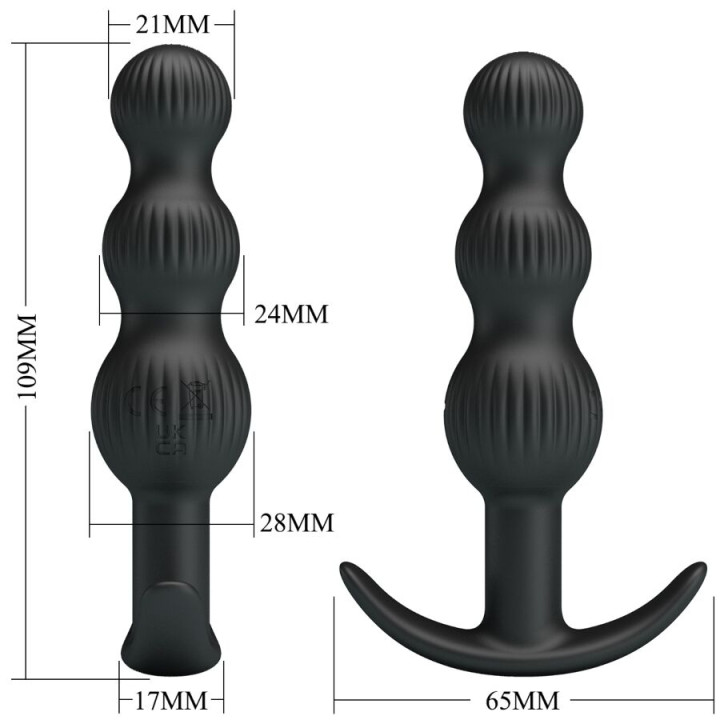 Pretty Love - Sidney Vibratore Anale 10 Vibrazioni Nero