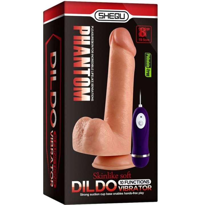 Shequ - Adam Vibrator Dildo With Remote Control 21 cm
