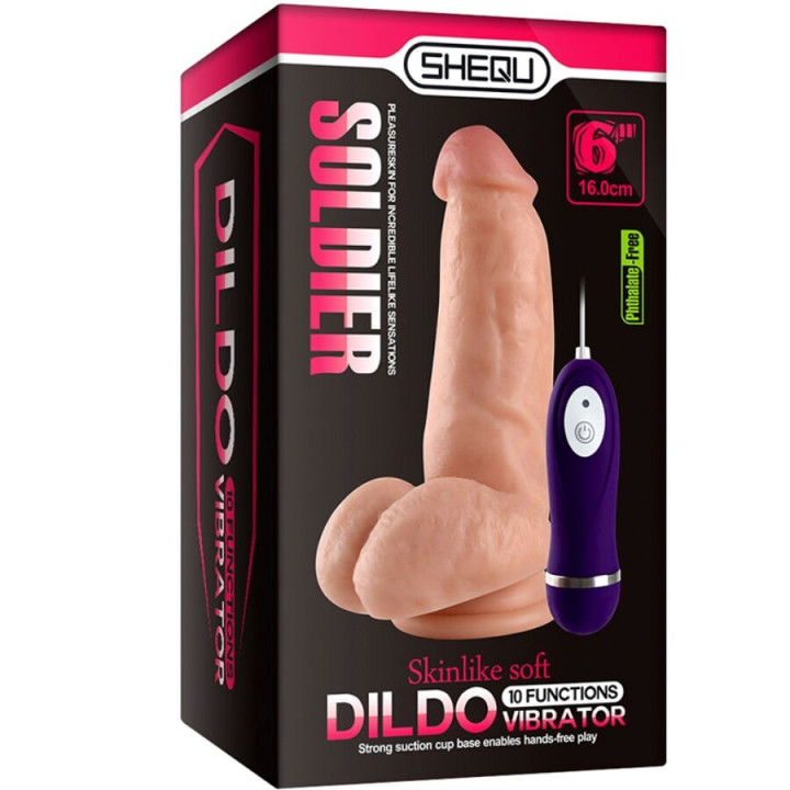 Shequ - Żołnierz Wibrator Dildo z Pilotem 16 cm