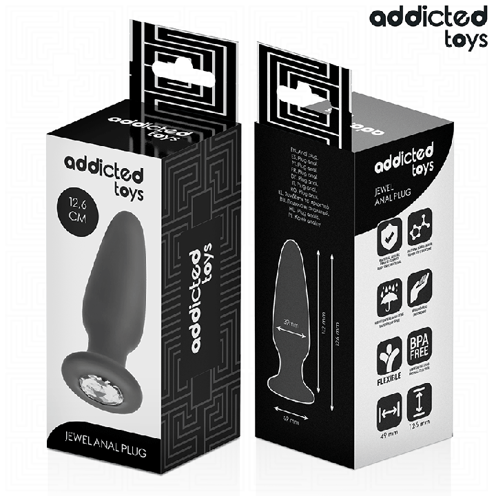 Addicted Toys - Anal Plug With Jewel Silicone Size l 12.6 cm