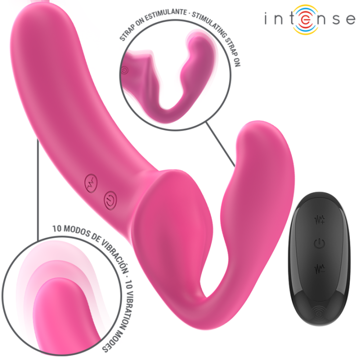 Intense - Amy Doppio Vibratore 20 cm Rosa Telecomando