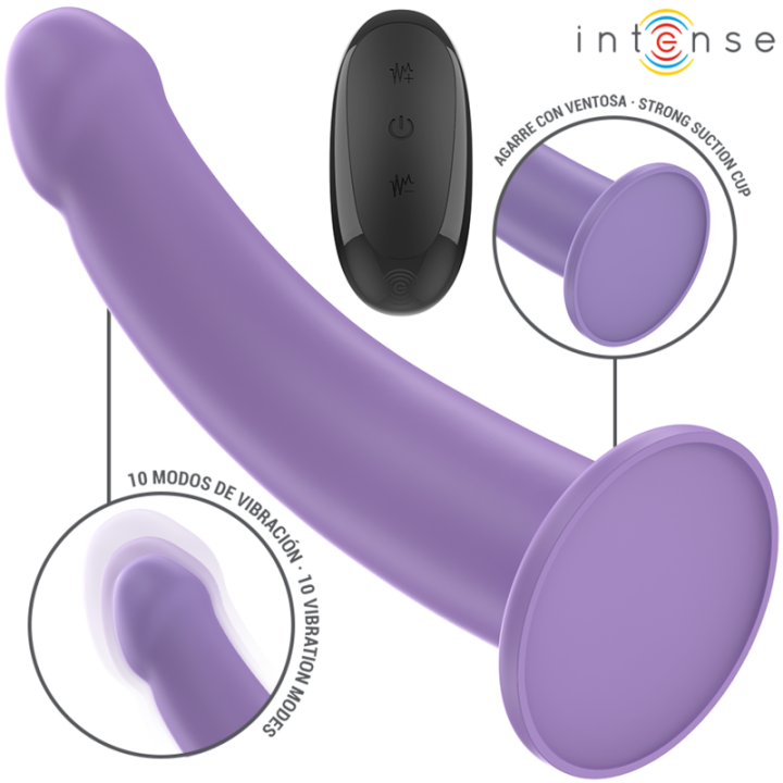 Intense - Eddie Vibrador 17,5 cm 10 Vibraciones Morado Control Remoto