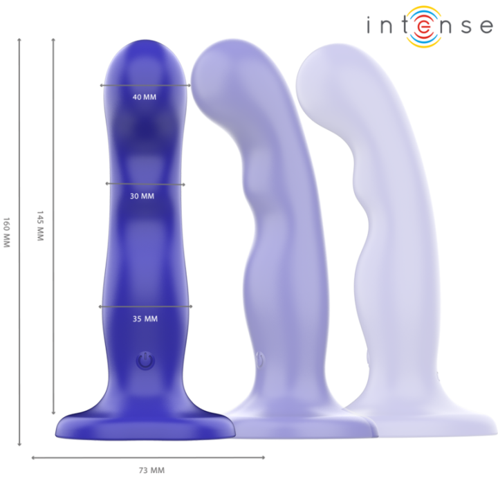 Intense - Vibratore Shorty Con Ventosa Telecomando Blu