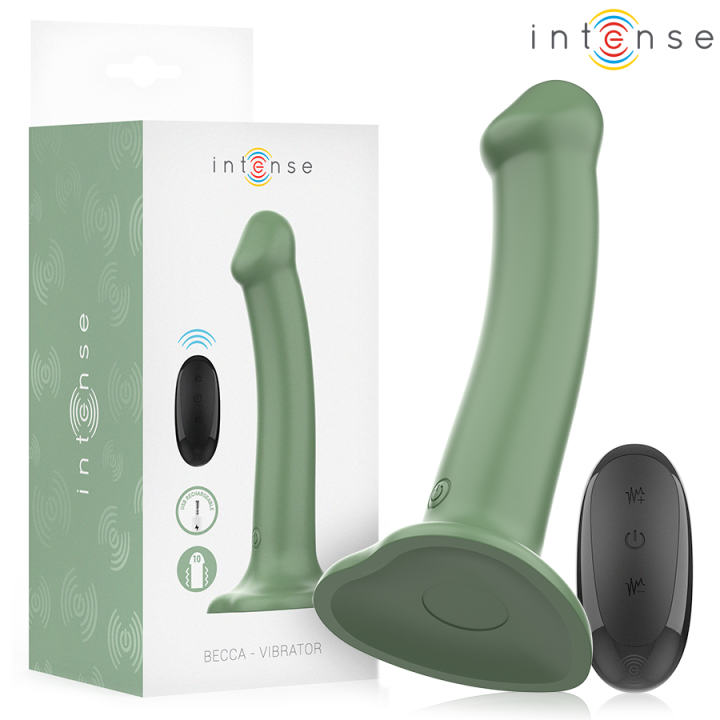 Intense - Vibrador Becca Com Ventosa 10 Vibrações Verde Controle Remoto