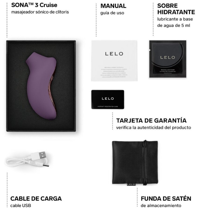 Lelo - Masseur Clitoral Sonique Sona 3 Cruise Prune