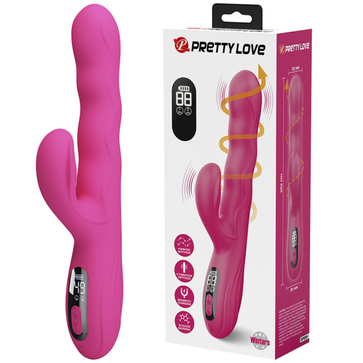 Pretty Love - Vibratore a Coniglio Multifunzione Invernale Con Display Led Rosa