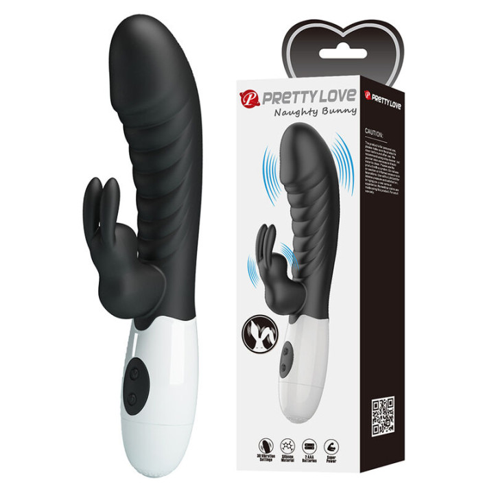Pretty Love - Naughty Bunny 30 Function Rabbit Vibrator Black