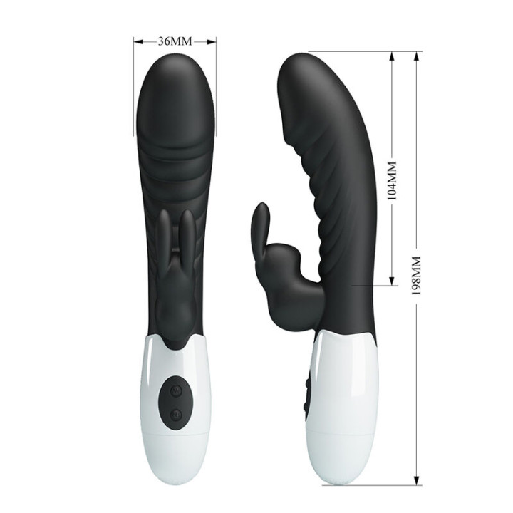 Pretty Love - Naughty Bunny 30 Function Rabbit Vibrator Black
