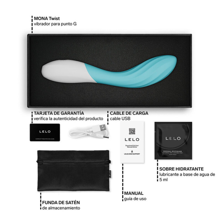 Lelo - Mona Twist Vibrateur Point g Rechargeable Contrôlé Par Application Lavande