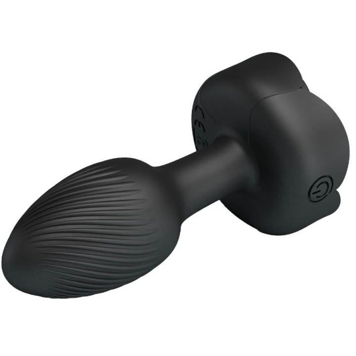Pretty Love - Olman Anal Plug With Led Light Black 8.8 cm