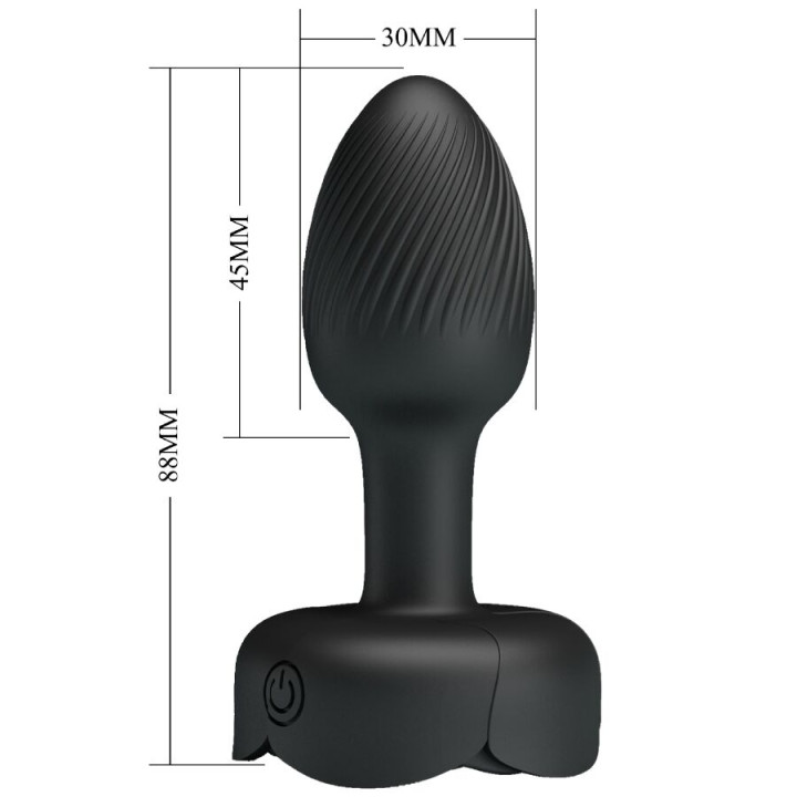 Pretty Love - Olman Anal Plug Mit Led Licht Schwarz 8,8 cm