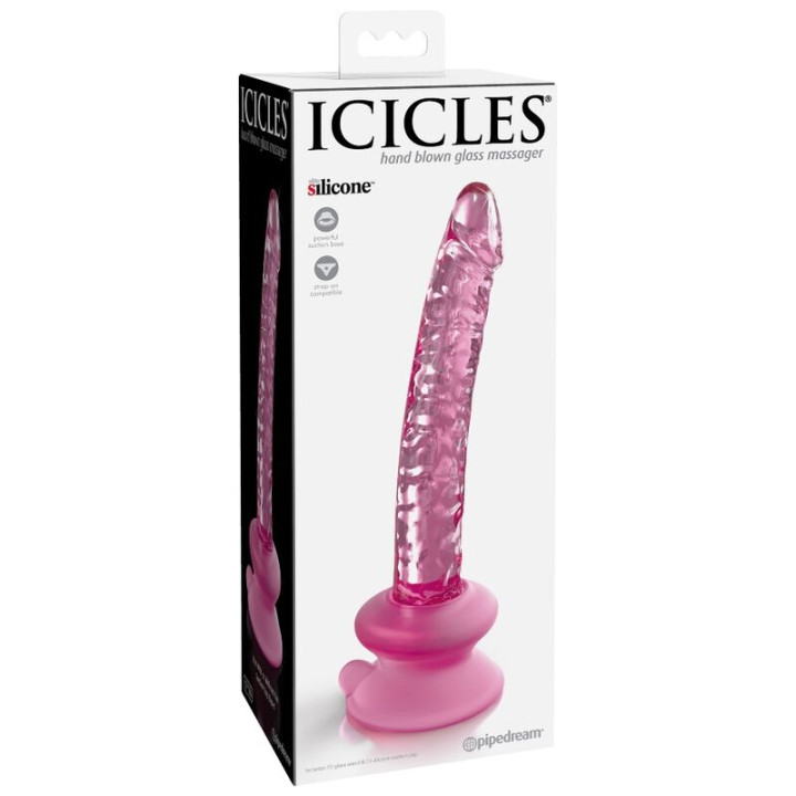 Icicles - n. 86 Szklany Dildo z Przysssawka