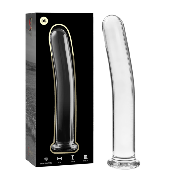 Nebula Series by Ibiza - Modelo 8 Dildo Vidro Borosilicado Transparente 14.5 cm -o- 2 cm