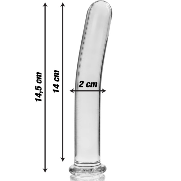 Nebula Series by Ibiza - Modelo 8 Dildo Vidro Borosilicado Transparente 14.5 cm -o- 2 cm