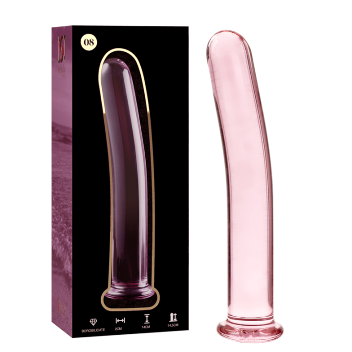 Nebula Series by Ibiza - Modello 8 Dildo in Vetro Borosilicato Rosa 14.5 cm -o- 2 cm