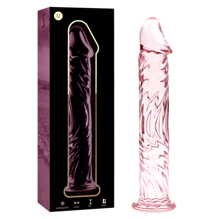 Nebula Series by Ibiza - Model 12 Dildo Borosilicate Glass Pink 17 cm -o- 3.5 cm