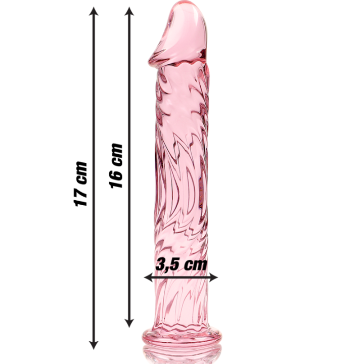 Nebula Series by Ibiza - Modelo 12 Dildo Cristal Rosa 17 cm -o- 3.5 cm