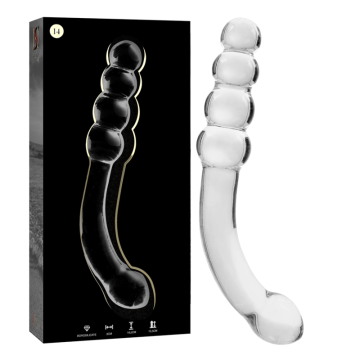 Nebula Series by Ibiza - Model 14 Dildo Borosilicate Glass Clear 18.5 cm -o- 3 cm