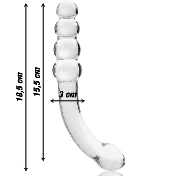 Nebula Series by Ibiza - Model 14 Dildo Borosilicate Glass Clear 18.5 cm -o- 3 cm