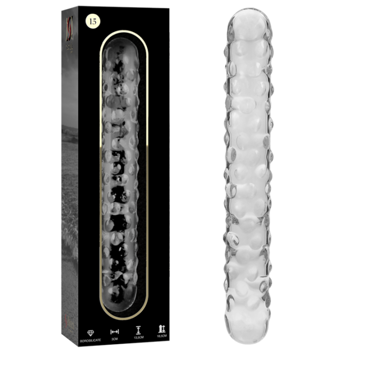 Nebula Series by Ibiza - Model 15 Dildo Borosilicate Glass Clear 18.5 cm -o- 3 cm