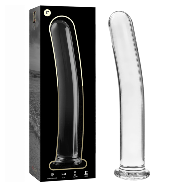 Nebula Series by Ibiza - Modelo 17 Dildo Vidro Borosilicado Transparente 18.5 cm -o- 3 cm