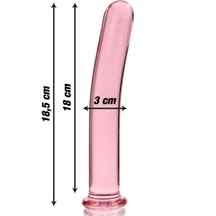 Nebula Series by Ibiza - Modello 17 Dildo in Vetro Borosilicato Rosa 18.5 cm -o- 3 cm